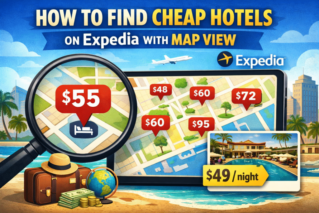 How to Find Cheap Hotels on Expedia with Map View