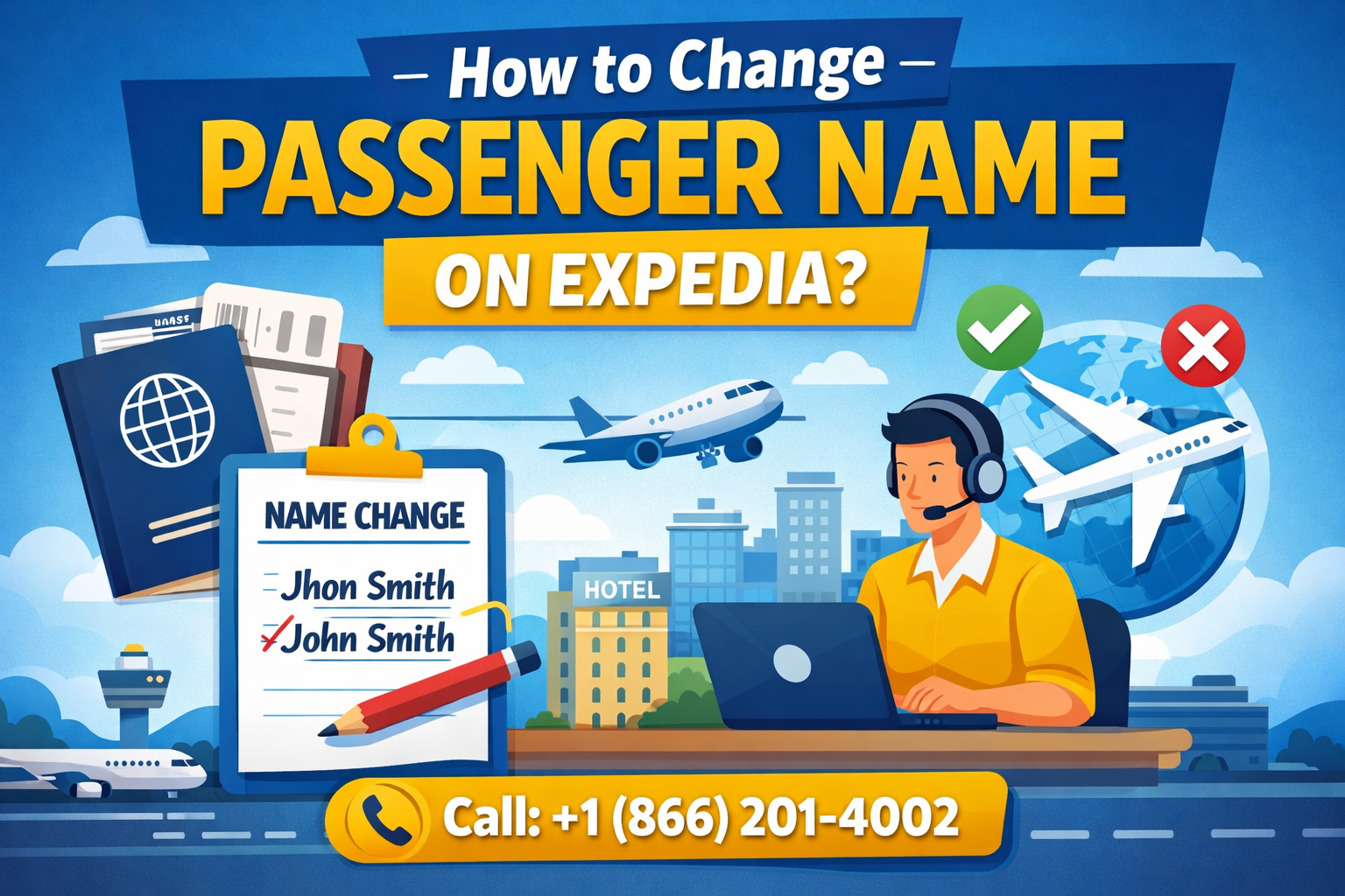 How to Change Passenger Name on Expedia?
