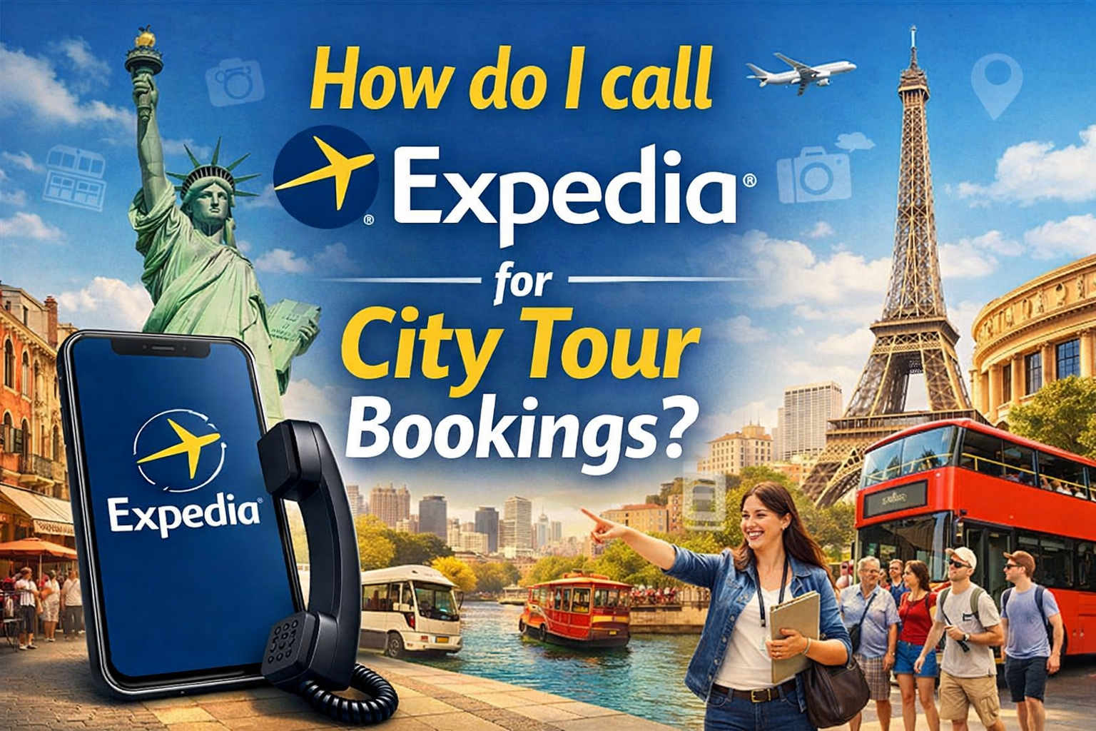 How do I call Expedia for city tour bookings?